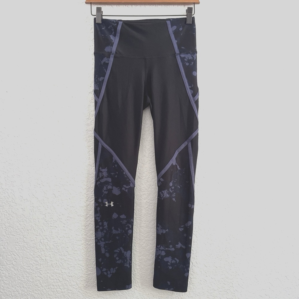 Under Armour  Black & Blue Heat Gear Ankle Leggings Women Size Small